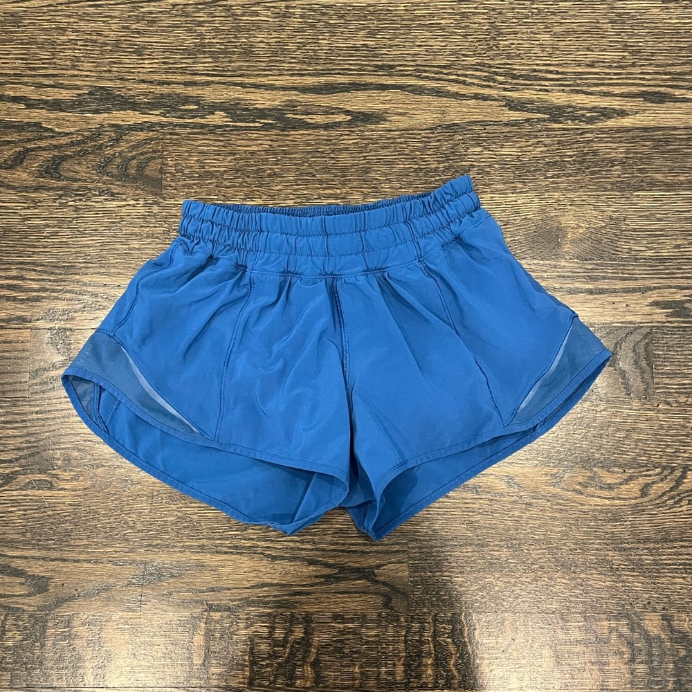 Rare, blue lululemon hotty hot low rise shorts